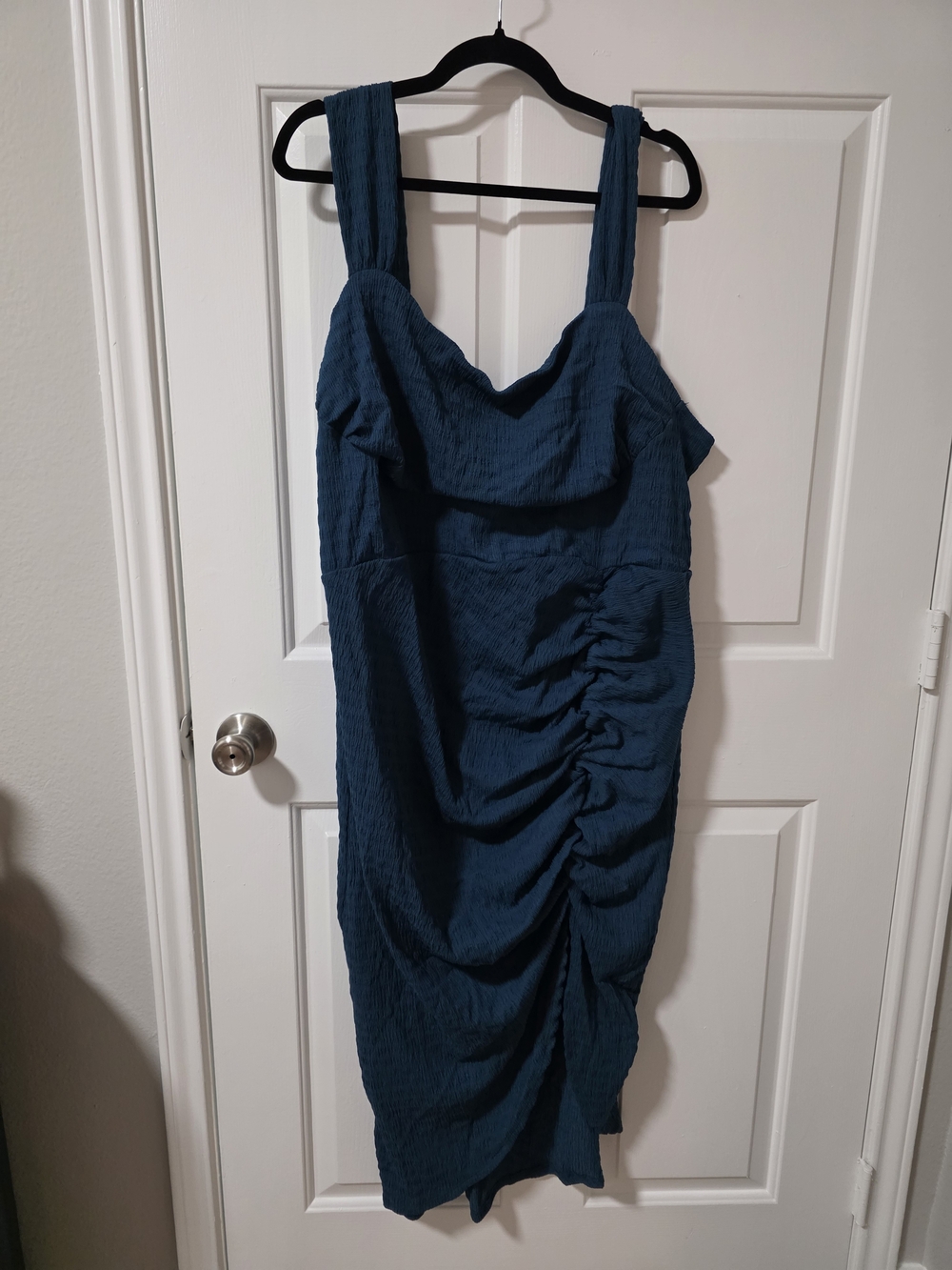 Cider Blue Textured Ruched Midi Dress 3XL NWT